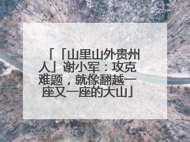 「山里山外贵州人」谢小军：攻克难题，就像翻越一座又一座的大山