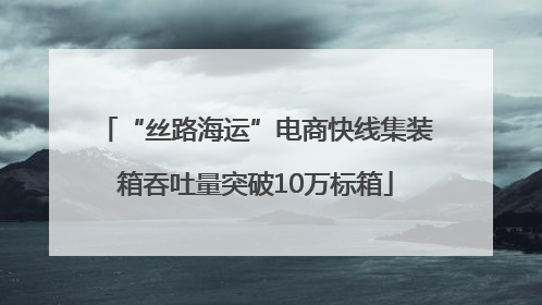 “丝路海运”电商快线集装箱吞吐量突破10万标箱