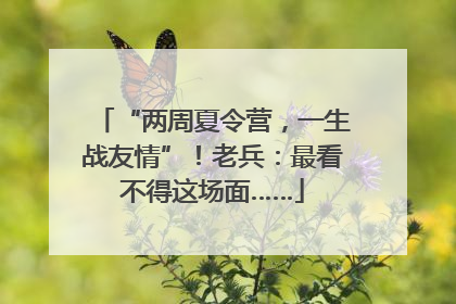 “两周夏令营，一生战友情”！老兵：最看不得这场面……