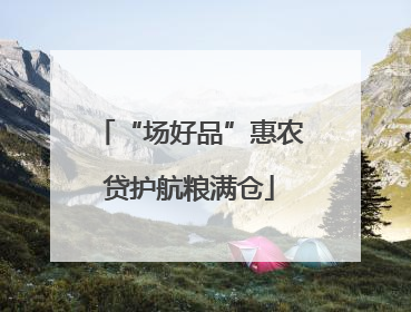 “场好品”惠农贷护航粮满仓