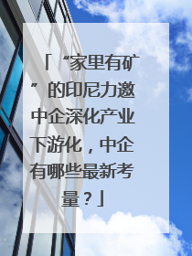 “家里有矿”的印尼力邀中企深化产业下游化，中企有哪些最新考量？