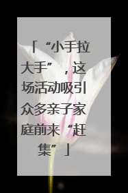 “小手拉大手”，这场活动吸引众多亲子家庭前来“赶集”