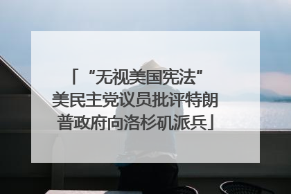 “无视美国宪法” 美民主党议员批评特朗普政府向洛杉矶派兵