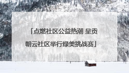 点燃社区公益热潮 呈贡朝云社区举行绿美挑战赛