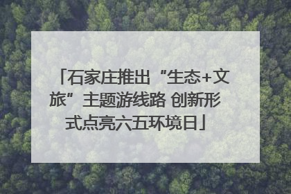 石家庄推出“生态+文旅”主题游线路 创新形式点亮六五环境日