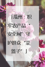 瓜州：织牢农产品“安全网”守护群众“菜篮子”
