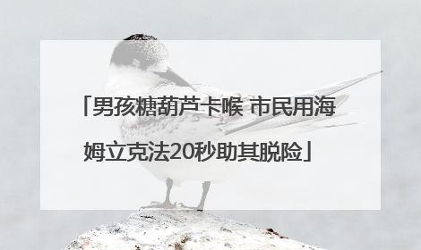 男孩糖葫芦卡喉 市民用海姆立克法20秒助其脱险