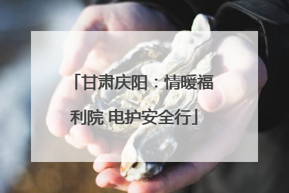 甘肃庆阳：情暖福利院 电护安全行
