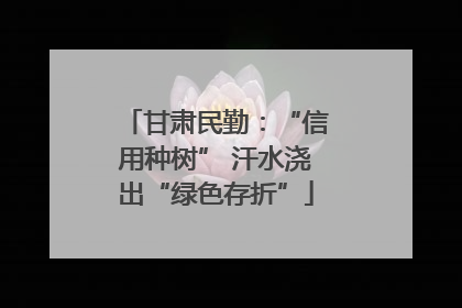 甘肃民勤：“信用种树” 汗水浇出“绿色存折”