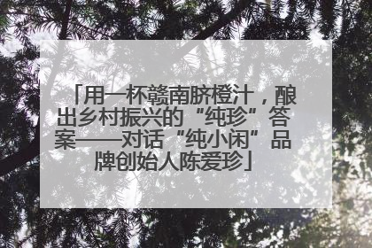 用一杯赣南脐橙汁，酿出乡村振兴的“纯珍”答案——对话“纯小闲”品牌创始人陈爱珍