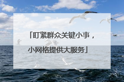 盯紧群众关键小事，小网格提供大服务