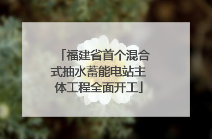 福建省首个混合式抽水蓄能电站主体工程全面开工