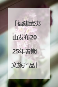 福建武夷山发布2025年暑期文旅产品