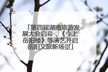 第四届湖南旅游发展大会启幕，《今上岳阳楼》等演艺开启岳阳文旅新场景