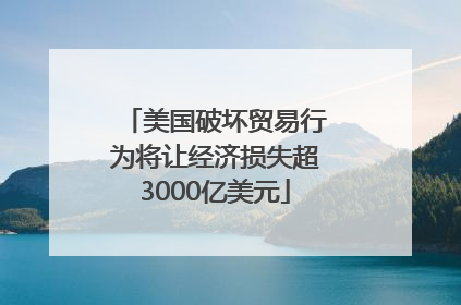 美国破坏贸易行为将让经济损失超3000亿美元