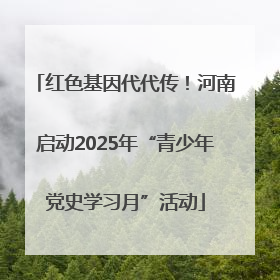 红色基因代代传！河南启动2025年“青少年党史学习月”活动