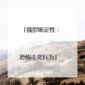俄罗斯定性：恐怖主义行为