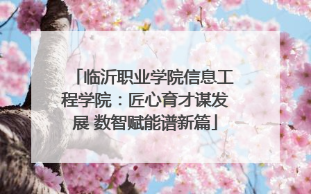 临沂职业学院信息工程学院：匠心育才谋发展 数智赋能谱新篇