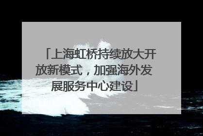 上海虹桥持续放大开放新模式，加强海外发展服务中心建设