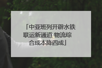 中亚班列开辟水铁联运新通道 物流综合成本降四成