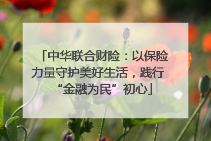 中华联合财险：以保险力量守护美好生活，践行“金融为民”初心