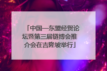 中国—东盟经贸论坛暨第三届链博会推介会在吉隆坡举行