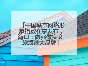 中国城市网络形象指数在京发布，海口：做强做实文旅海滨大品牌