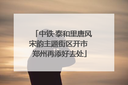 中铁·泰和里唐风宋韵主题街区开市 郑州再添好去处