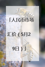 人民币市场汇价（5月29日）