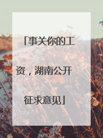 事关你的工资，湖南公开征求意见