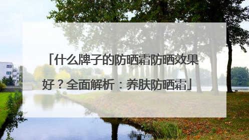 什么牌子的防晒霜防晒效果好？全面解析：养肤防晒霜