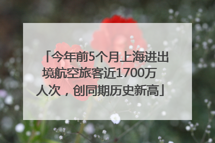 今年前5个月上海进出境航空旅客近1700万人次，创同期历史新高