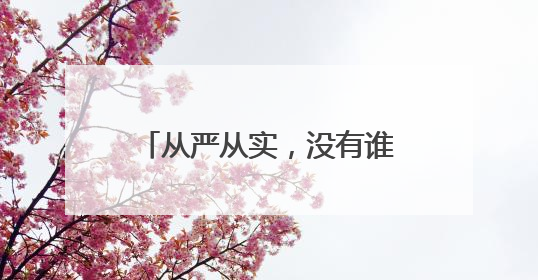 从严从实，没有谁能搞特殊（声音）