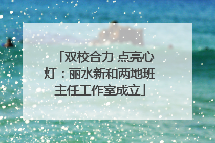 双校合力 点亮心灯：丽水新和两地班主任工作室成立