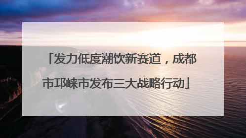 发力低度潮饮新赛道，成都市邛崃市发布三大战略行动