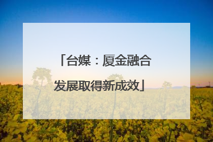台媒：厦金融合发展取得新成效