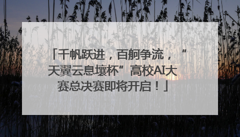 千帆跃进，百舸争流，“天翼云息壤杯”高校AI大赛总决赛即将开启！