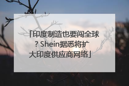 印度制造也要闯全球？Shein据悉将扩大印度供应商网络