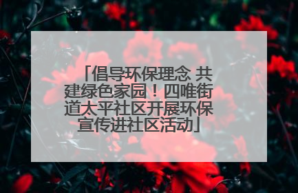 倡导环保理念 共建绿色家园！四唯街道太平社区开展环保宣传进社区活动