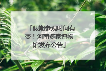 假期参观时间有变！河南多家博物馆发布公告