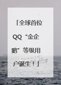 全球首位QQ“金企鹅”等级用户诞生！