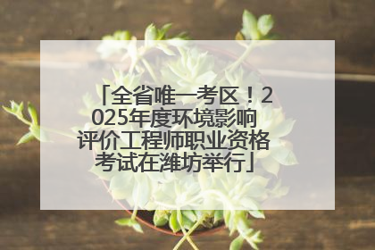 全省唯一考区！2025年度环境影响评价工程师职业资格考试在潍坊举行