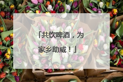 共饮啤酒，为家乡助威！