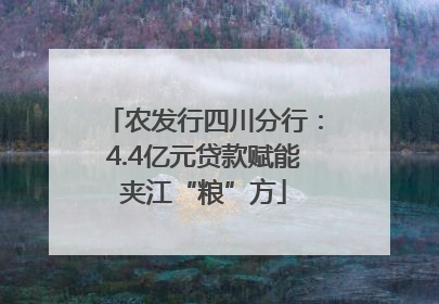 农发行四川分行：4.4亿元贷款赋能夹江“粮”方