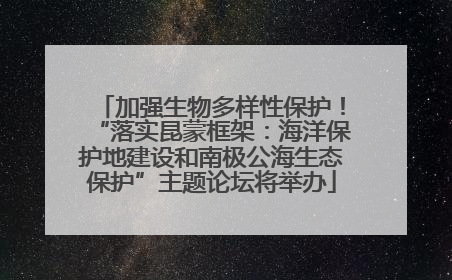 加强生物多样性保护！“落实昆蒙框架：海洋保护地建设和南极公海生态保护”主题论坛将举办