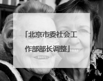 北京市委社会工作部部长调整