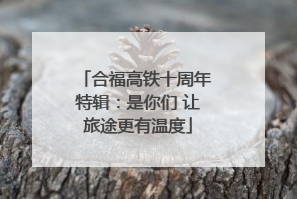 合福高铁十周年特辑：是你们 让旅途更有温度