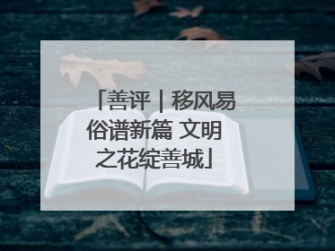 善评｜移风易俗谱新篇 文明之花绽善城