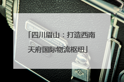 四川眉山：打造西南天府国际物流枢纽