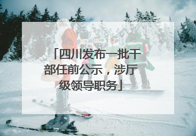 四川发布一批干部任前公示，涉厅级领导职务